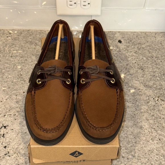 NIB Sperry Men's Authentic Original 2-Eye Boat Shoe Brown Buck - Picture 5 of 13